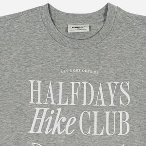 Halfdays Hike Club T Shirt Womens Small Gray Graphic Tee Short Sleeve New